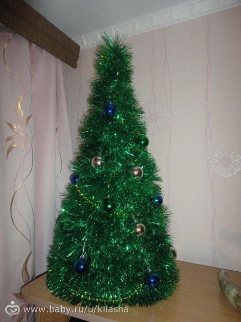 Ёлочка своими руками фото из мишуры