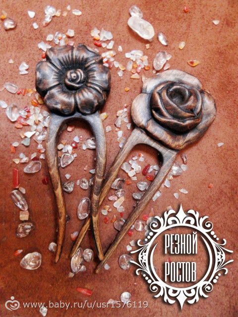 Заколки из дерева