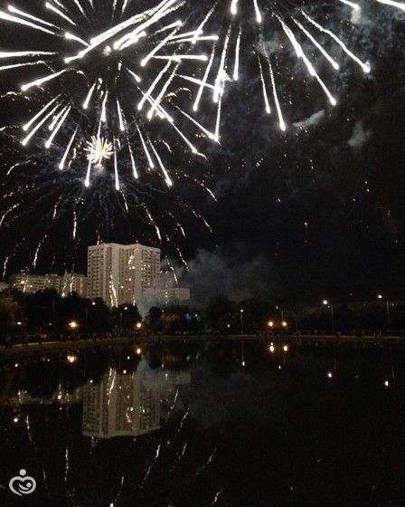 Салют на Ангарских прудах (фото)