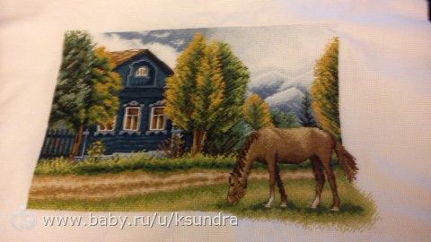 Дедушкин дом. вышивка.