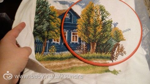 Дедушкин дом. вышивка.
