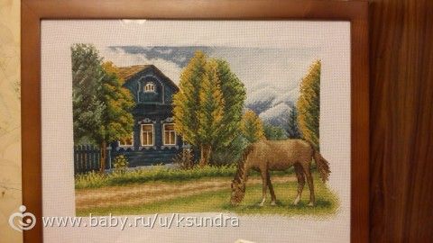 Дедушкин дом. вышивка.