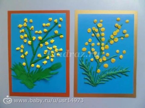 Цветы для бабушки - простые поделки для малышей 1,5+