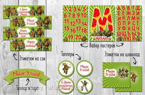 Набор для дня рождения &quot;Черепашки ниндзя&quot;