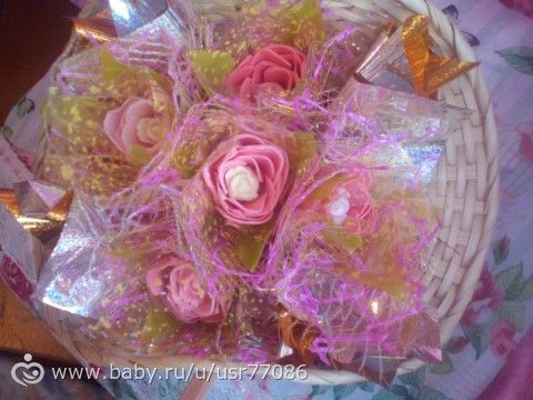 Букет из мыльных роз