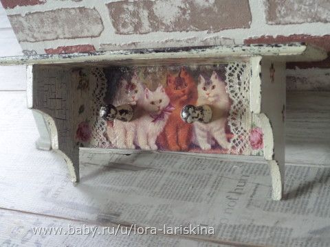 Мои рукоделочки. Мини комодики, зеркало и ключница. Шебби шик.