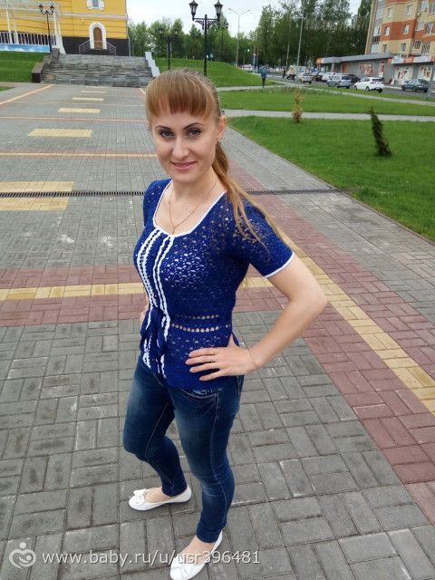 Онлайн вязание блузы по мотивам блузы Кейт Миддлтон.