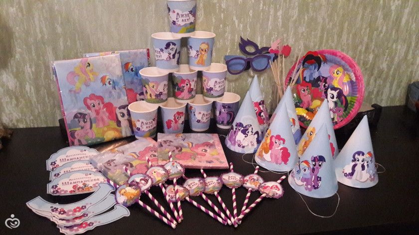 Праздничные атрибуты в тематике Мой маленький пони (My Little Pony)