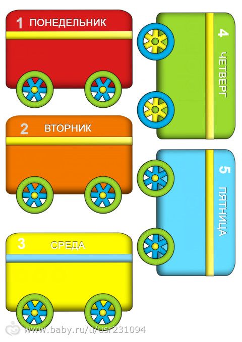 Дни недели паровозик картинки для детей дошкольного возраста